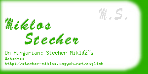 miklos stecher business card